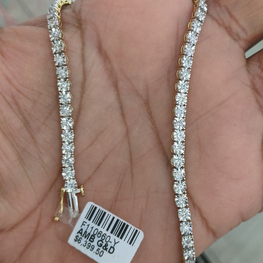 Real Diamond 10kt Gold Tennis Bracelet 8.5 inch